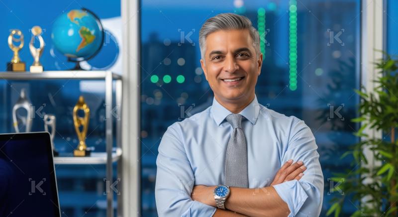 Indian businessman or corporate employee standing confidently