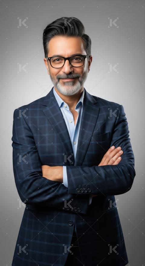 Indian businessman or corporate employee standing confidently