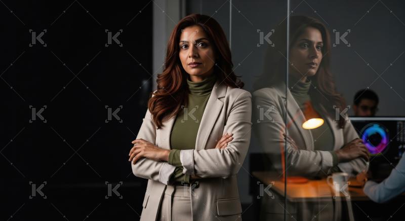 Young Indian businesswoman or corporate employee standing confid