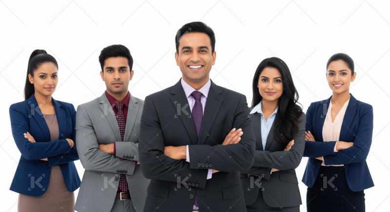 Corporate people team standing confidently