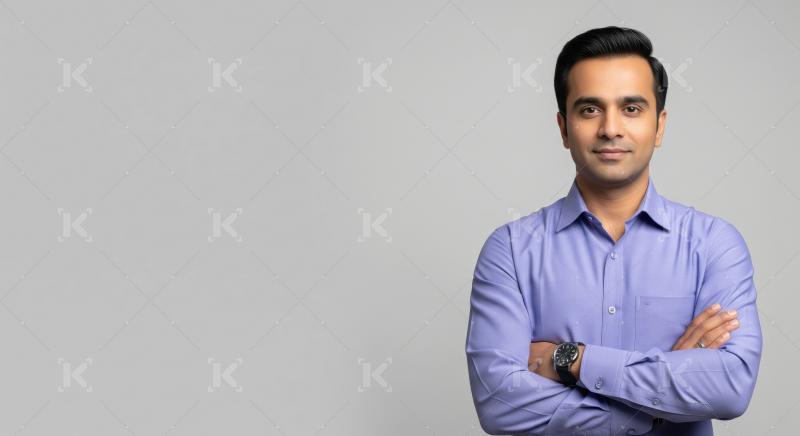 Indian businessman or corporate employee standing confidently