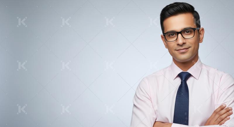 Indian businessman or corporate employee standing confidently