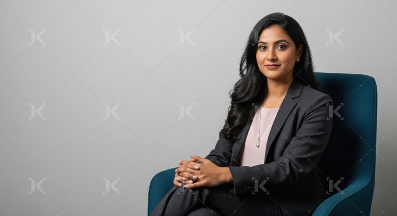 Young Indian businesswoman or corporate employee standing confid