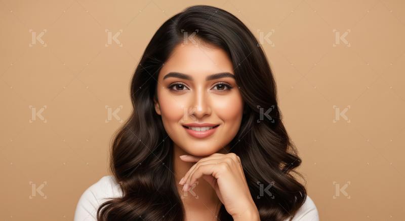 Beautiful young woman with healthy hair and glowing skin