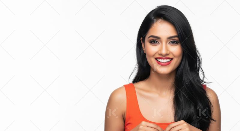 Beautiful Smiling Young Indian Woman with Radiant Smile