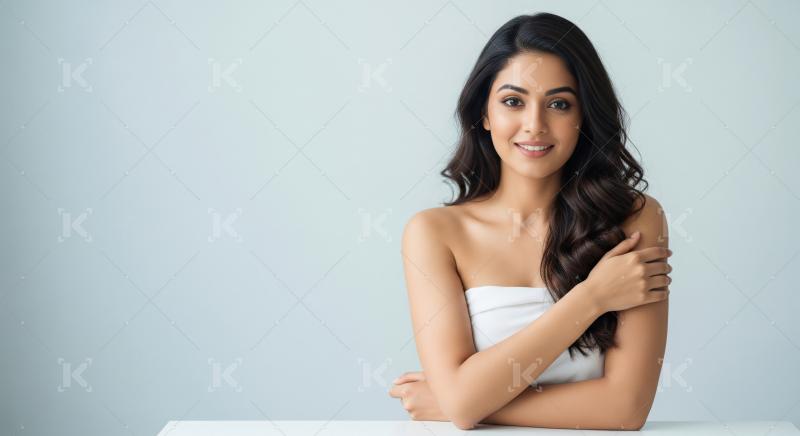 Smiling Young Woman with Beautiful Skin and Natural Charm