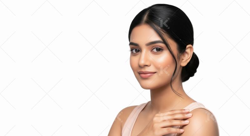 Beautiful Young Indian Woman with Glowing Skin and Serene Expres