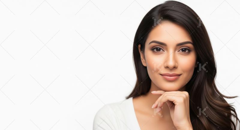 Beautiful young woman with a captivating smile and natural beaut