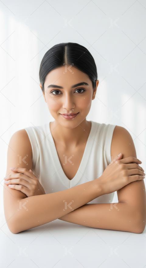 Smiling Young Woman with Radiant Skin and Natural Beauty