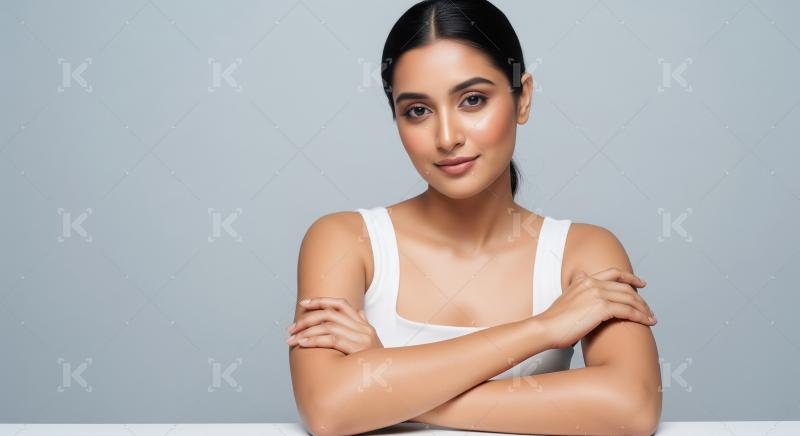 Beautiful Young Woman with Flawless Skin Portrait