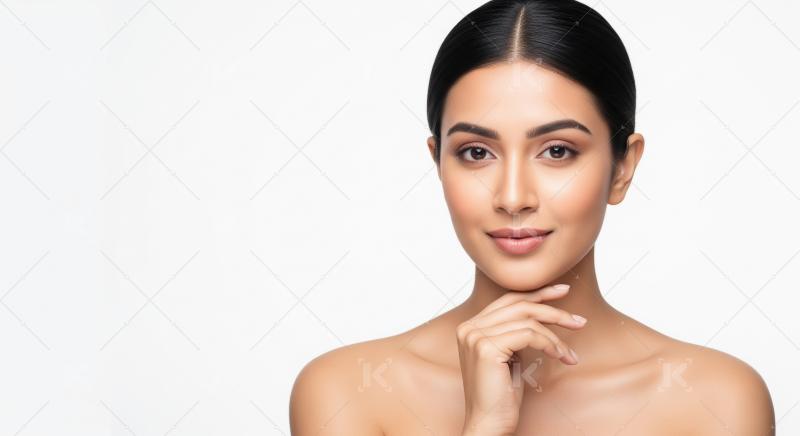 Beautiful Young Woman with Flawless Radiant Skin Portrait