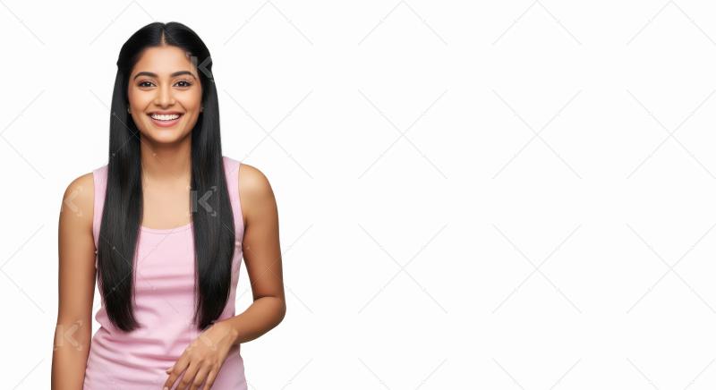 Beautiful Indian Woman with Radiant Smile and Long Black Hair