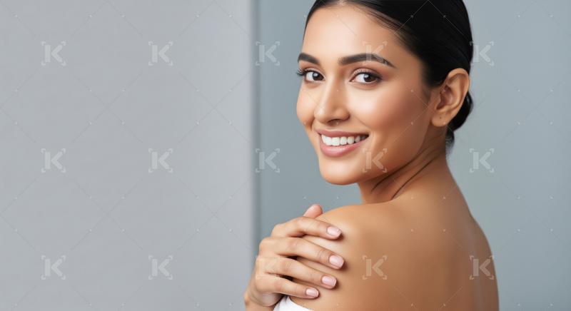 Radiant Beauty: Smiling Woman with Flawless Skin