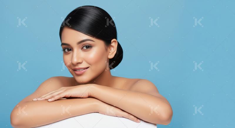 Radiant Young Woman with Flawless Skin Smiling Confidently