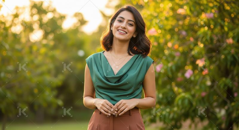Young indian woman standing confidently at agriculture field