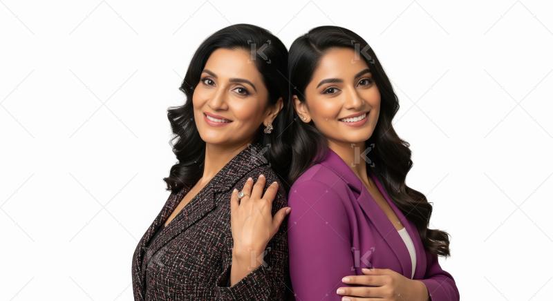 Two Confident Indian Businesswomen Smiling Together