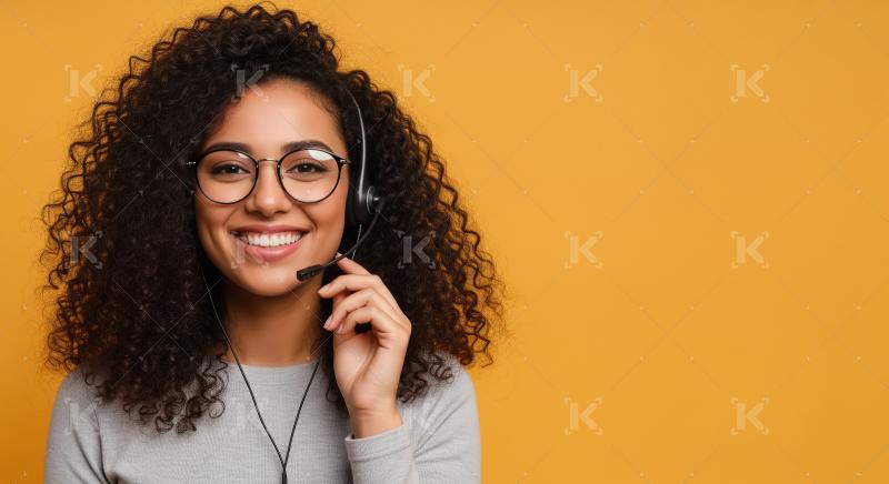 A cheerful young Indian woman with curly hair and glasses smiles