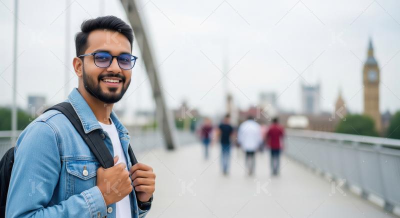 A young Indian man in a denim jacket stands confidently on a cit