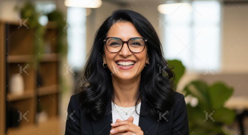 Young beautiful indian corporate woman standing confidently