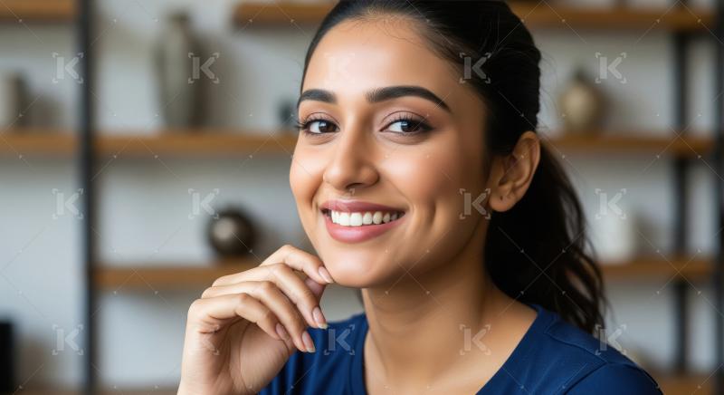 Young beautiful indian woman smiling