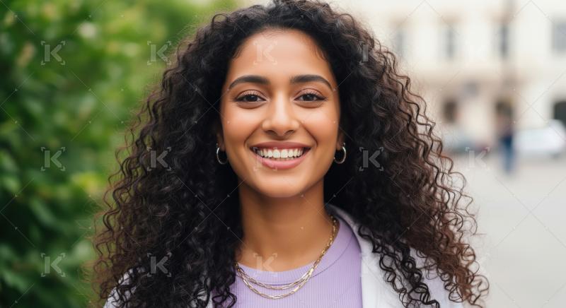 Young beautiful indian woman smiling