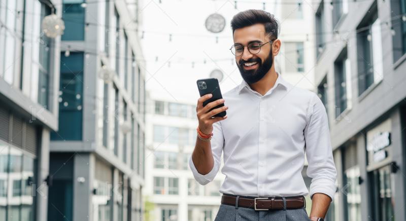 A stylish young Indian man in a white shirt stands outdoors in a