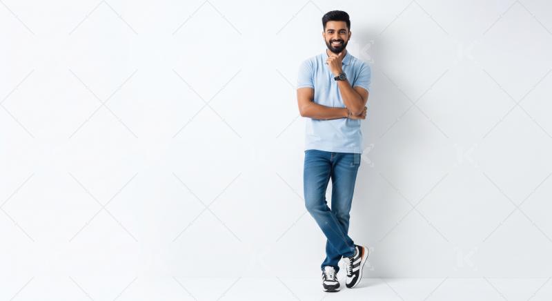 Young indian man standing confidently