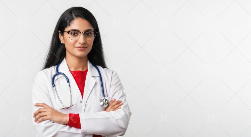 Indian female doctor standing confidently