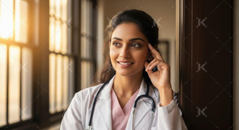 Indian female doctor standing confidently