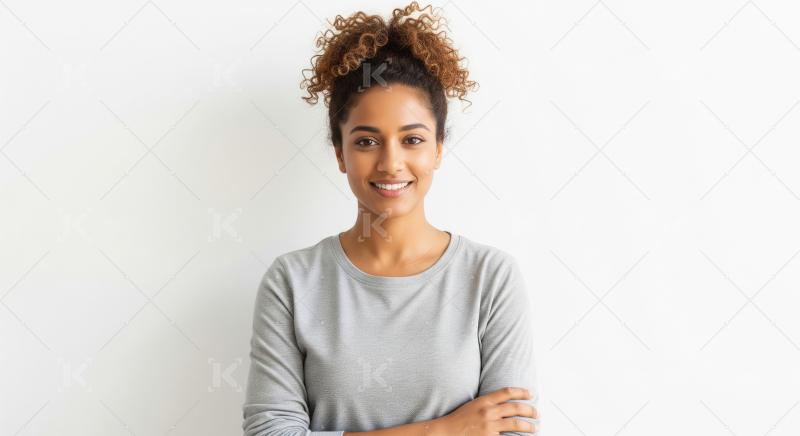 Young indian corporate woman standing confidently
