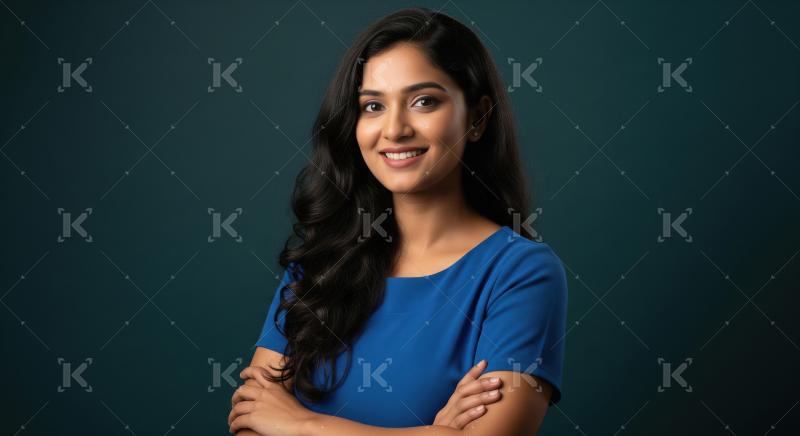 Young beautiful indian woman standing confidently
