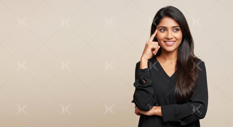 Young beautiful indian woman standing confidently