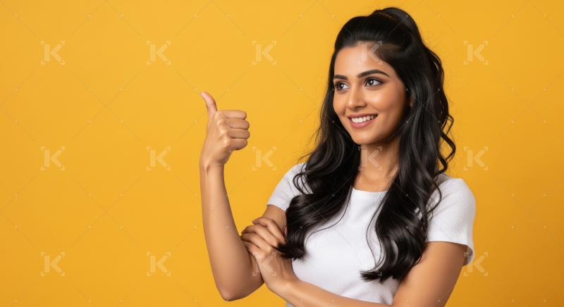 Young beautiful indian woman standing confidently