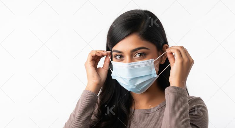 Young woman wearing face mask