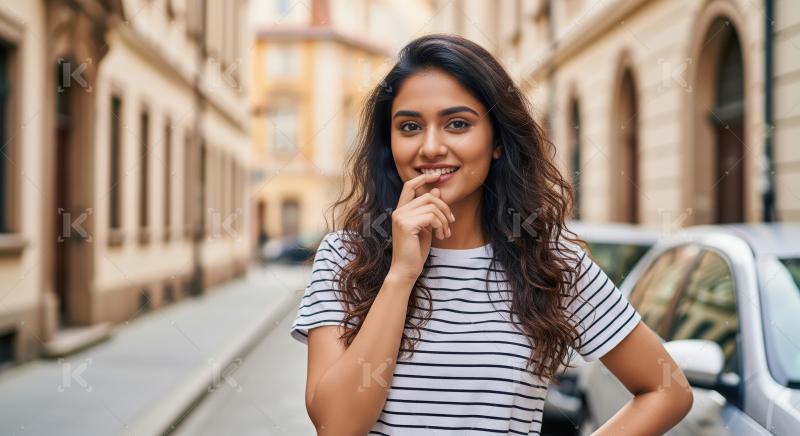 Young beautiful indian woman smiling