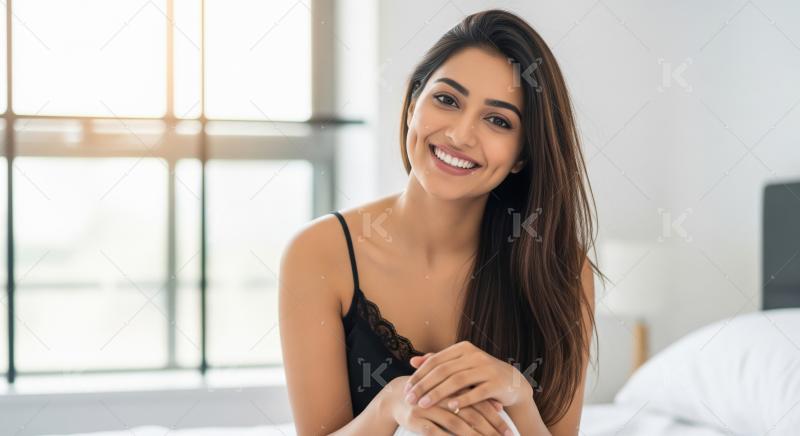 Young beautiful indian woman smiling