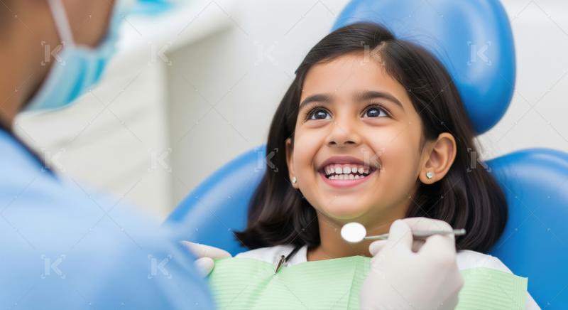 Smiling Young Girl's Happy Dental Check-up Experience
