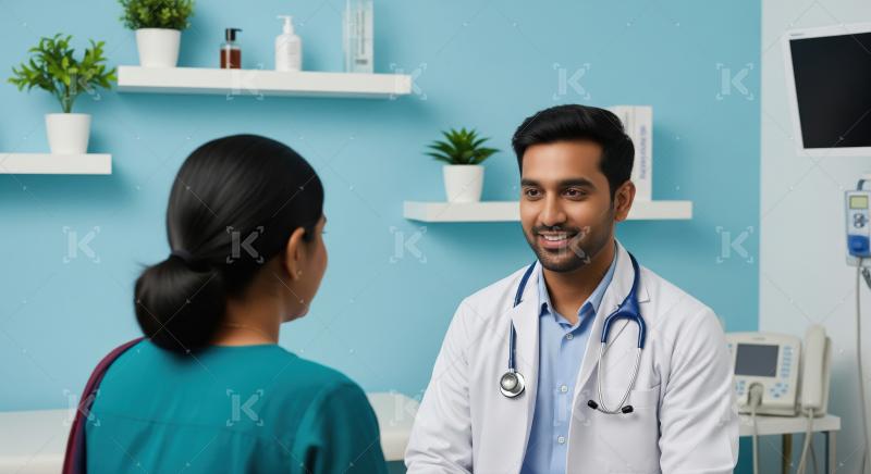 Male Doctor Smiling During Patient Consultation In Clinic
