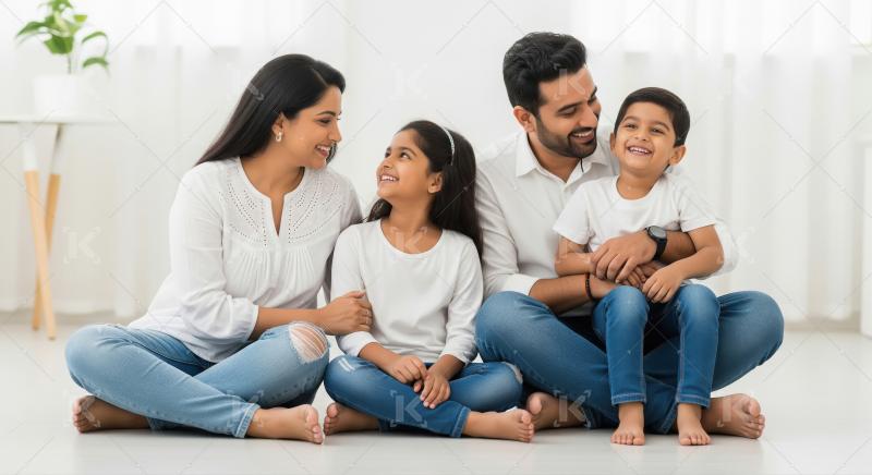 Happy Indian family bonding together at home