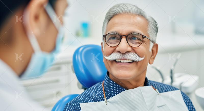 Happy Senior Man Smiles During Positive Dental Visit