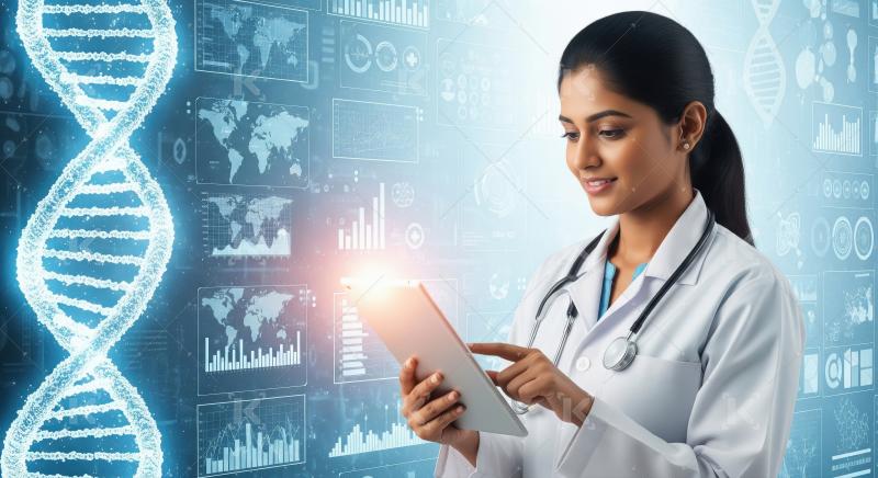 Doctor Using Digital Tablet for Advanced Medical Research