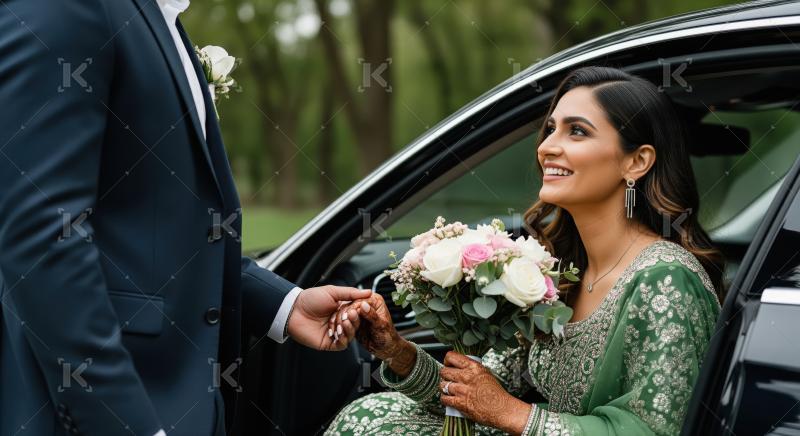 Joyful Indian Bride and Groom on Wedding Day