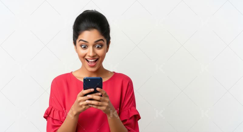 Excited Indian Woman Stunned by Phone Content