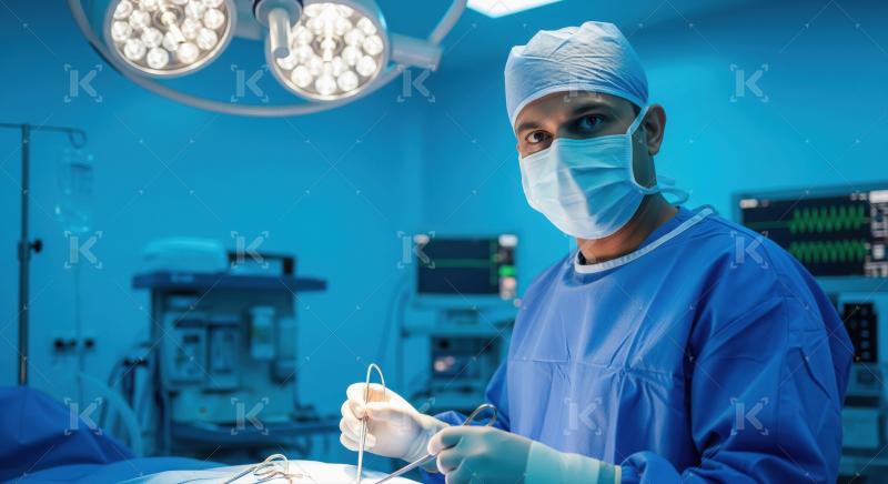 Dedicated surgeon holding surgical tools in a sterile operating