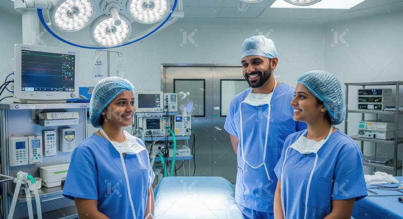Diverse Healthcare Team Smiling in a Modern Operating Room
