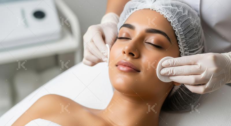 Woman Receives Professional Facial Treatment for Radiant Skin