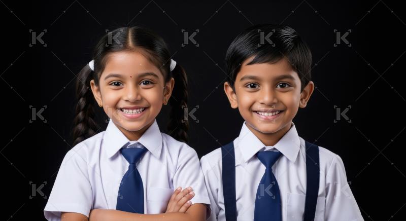 Happy Indian School Children Smiling at Camera