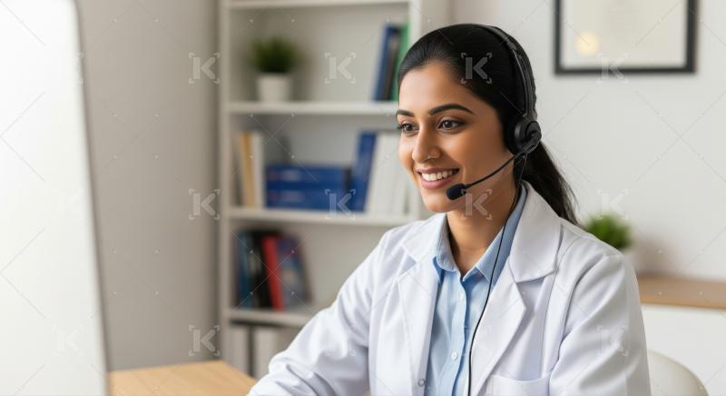 Smiling Indian Doctor Providing Telemedicine Consultation