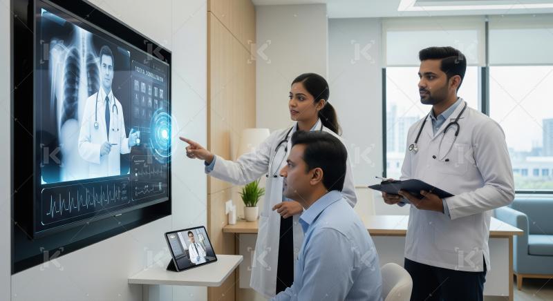 Doctors and Patient Using Telemedicine for Digital Health Consul