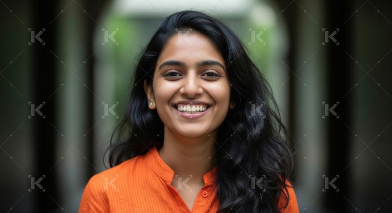 Joyful Young Indian Woman Smiling Portrait